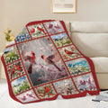 Cardinal Blanket Red Birds Throw Blanket Gifts for Women Men Boys Girls Kids Adults Super Soft Cozy Plush Fluffy Fuzzy Fleece Blanket Home Decor 50''X60''