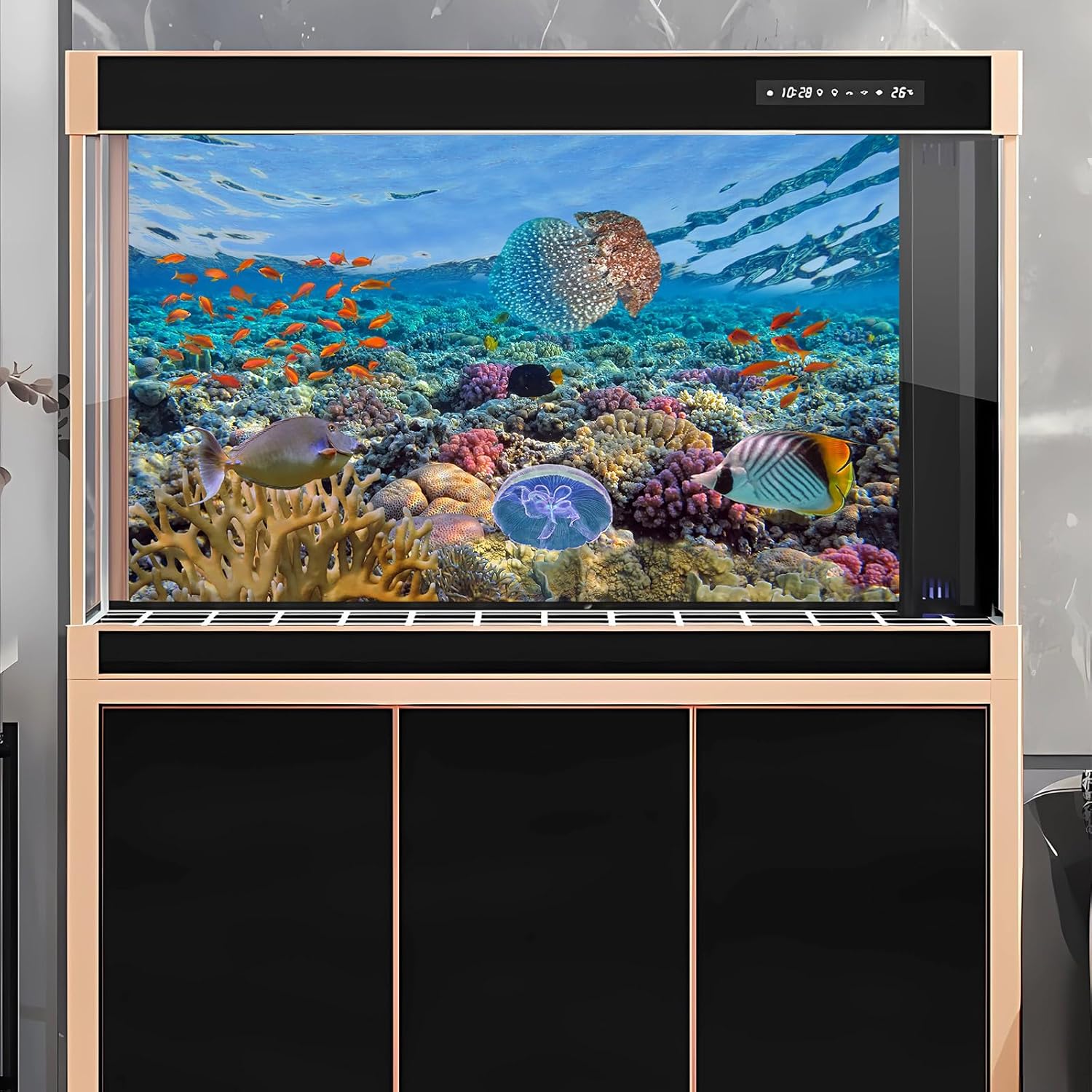 Under The Sea Aquarium Background Colorful Coral Reefs Marine Life Fish Tank Background Deep Blue Sea Tropical Fish Terrarium Background Seabed Aquascape Theme Aquarium Backdrop Vinyl 30x18in