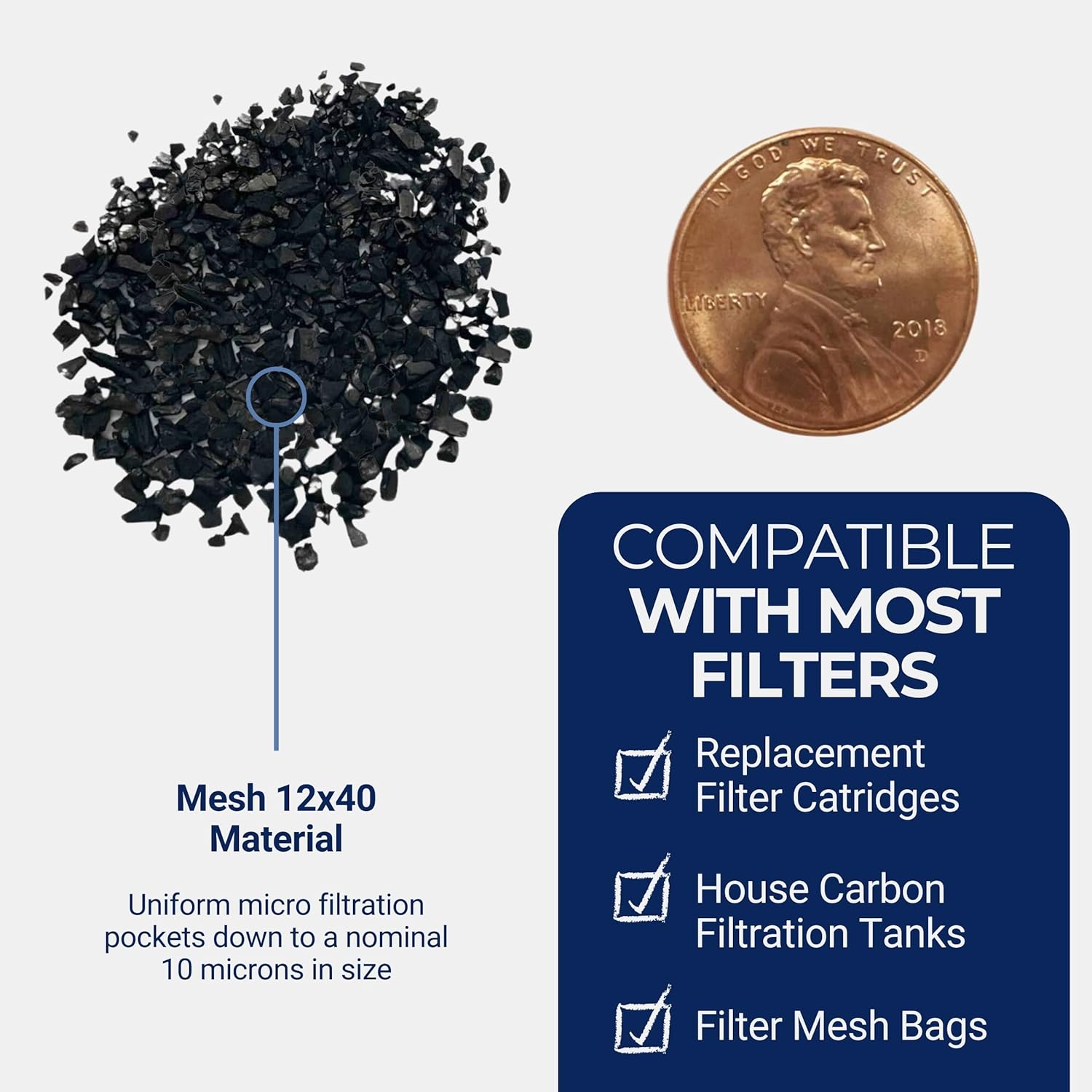 IPW Industries Bulk Activated Carbon - Coconut Shell Granular Activated Charcoal (GAC) for Water Filtration - Replacement Media for Pre and Post Carbon Water Filters (1 lb)