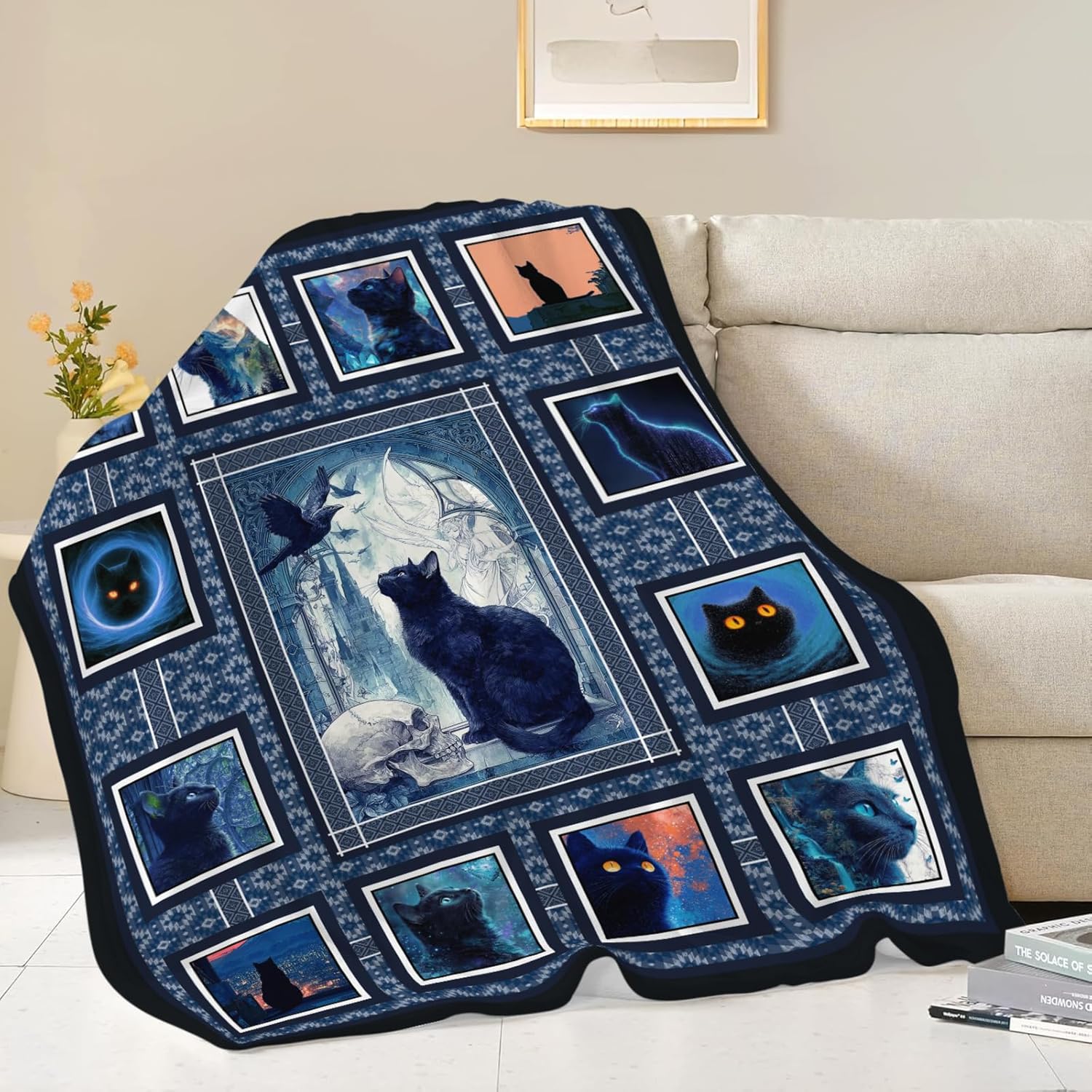 Cat Throw Blanket Cat Stuff Gifts for Kids Girls Boys Adults Women Men Soft Cozy Warm Plush Fluffy Fuzzy Fleece Blanket Decor 60''X80''