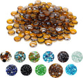 Skyflame 10-Pound Fire Glass Beads for Fire Pit Fireplace, 1/2-Inch Size Caramel Reflective Decorative Blended Fireglass Drops for Landscaping