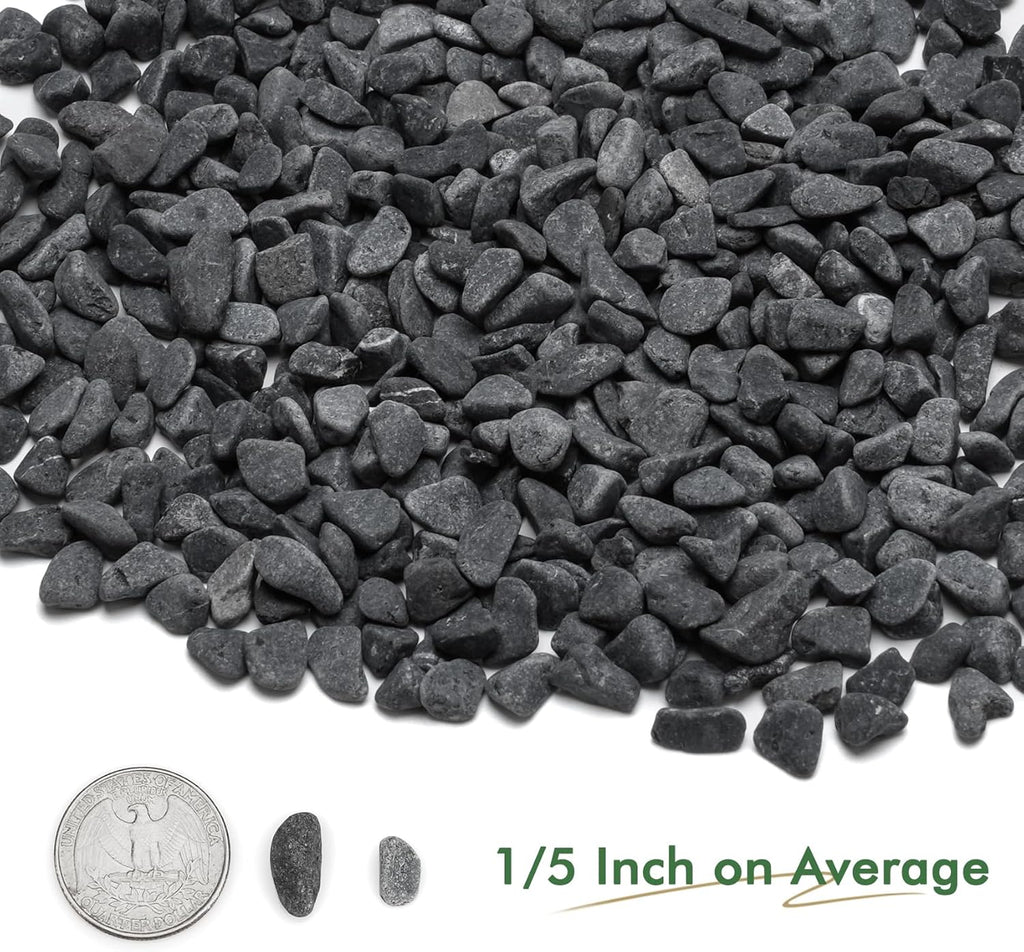 Mr. Fireglass Natural Decorative Gray Bean Pebbles 1/5" Crushed Gravel Stone for Decorating Garden, Succulent Plants and Walkway (10-lb Bag)