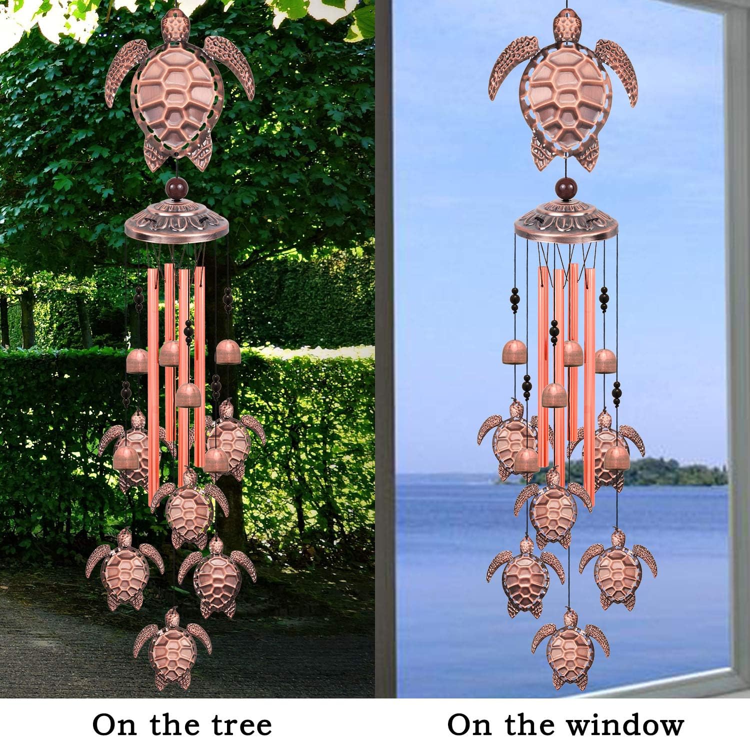 Solawindchime Outdoor Sea Turtle Wind Chimes, Turtle Memorial Wind Chimes, Gift Wind Chime, Sea Turtle Wind Bell, Gifts for Women, for Home, Garden, Indoor, Outdoor Decoration, Garden Wind Chime