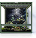 MagicCube 18'' x 18'' x 18'' Reptile Terrarium with Lock, 24 Gallon Reptile Tank with Flip-Up Tempered Glass Door, Top Screen Ventilation for Leopard Gecko, Lizards