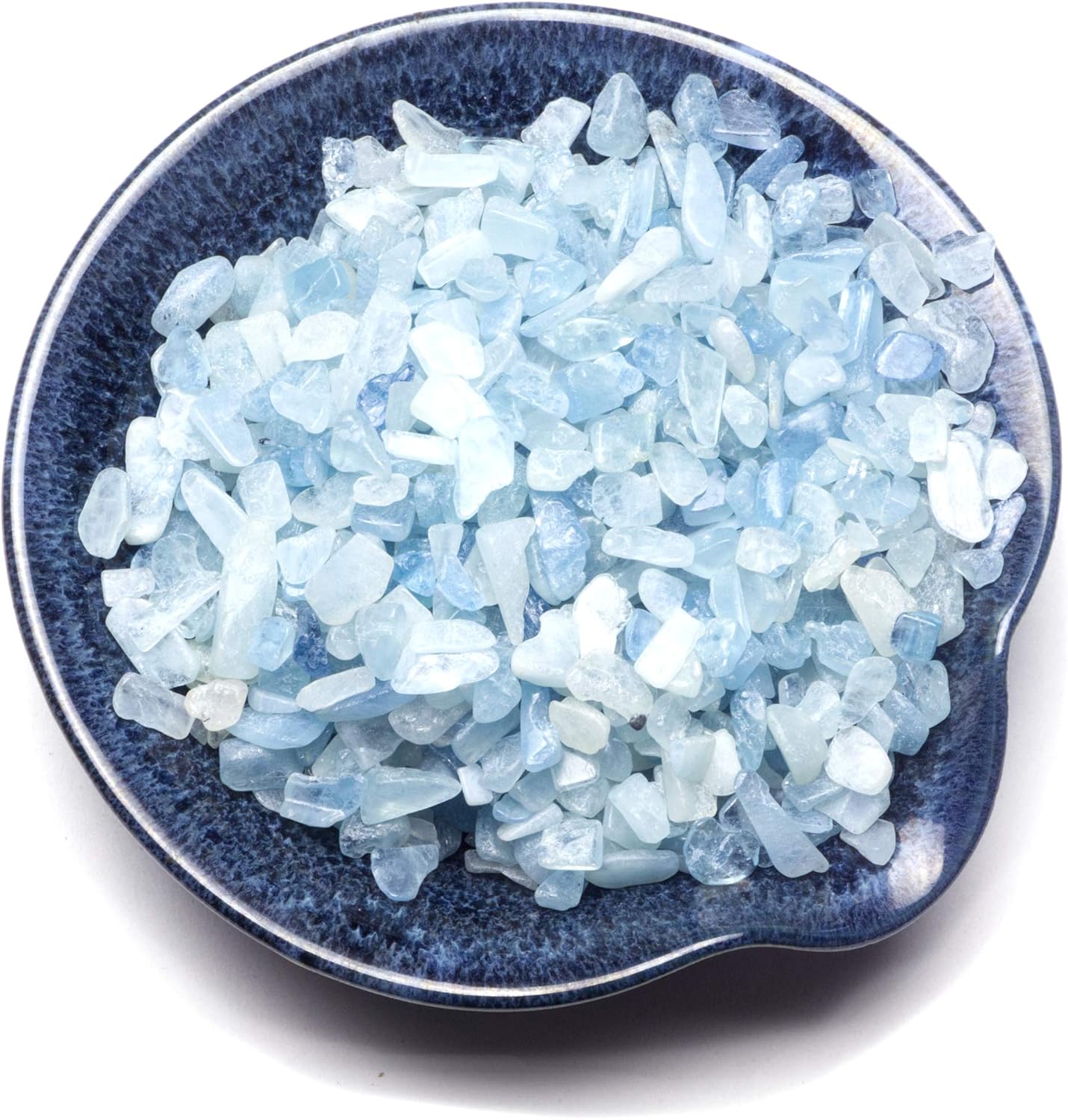 Cherry Tree Collection 1/2 Pound Polished Tumbled Gemstone Chips, Pebbles, Crystal Chips Bulk for Jewelry Making, Healing, Plants, Succulents, Aquariums, Decoration, Chakra (Aquamarine)