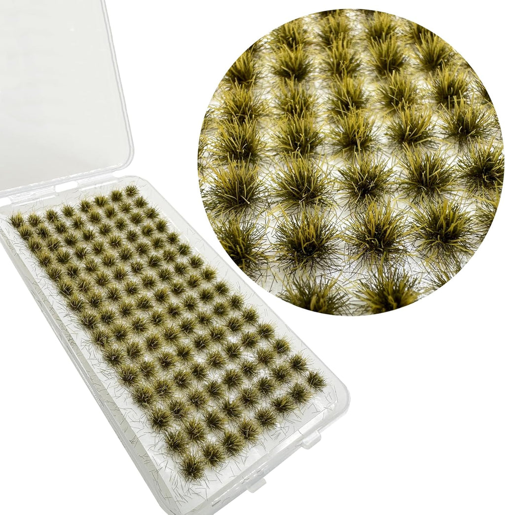 Woohome 312 PCS Static Grass Tufts - Yellow Model Grass, Terrain Model Kit, Artificial Grass for Train Landscape, Railway Scenery, Miniature Shrubs & Bushes