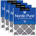 Nordic Pure 20x25x1 (Actual Size: 19 1/2 x 24 1/2 x 3/4) Furnace Air Filters MERV 12 Pleated Plus Carbon 4 Pack
