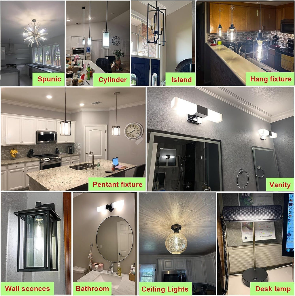 7.3 Inch E26 Led Bulb 6W Dimmable, 5000K Daylight Edison Bulbs 800LM, Equal 80 Watt Tubular T10 T9 Long Clear Glass Light Bulb for Rustic Pendant Industrial Pipe Wall Sconces - 4Pack