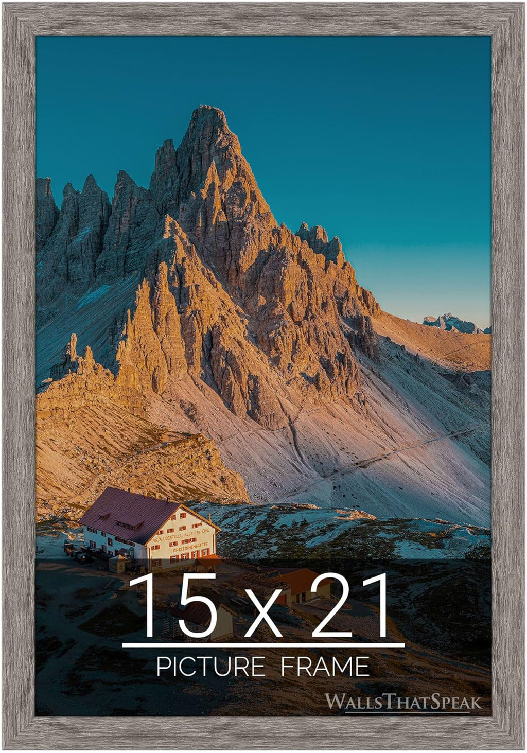 wallsthatspeak 15x21 Gray Barnwood Picture Frame for Puzzles Posters Photos or Artwork