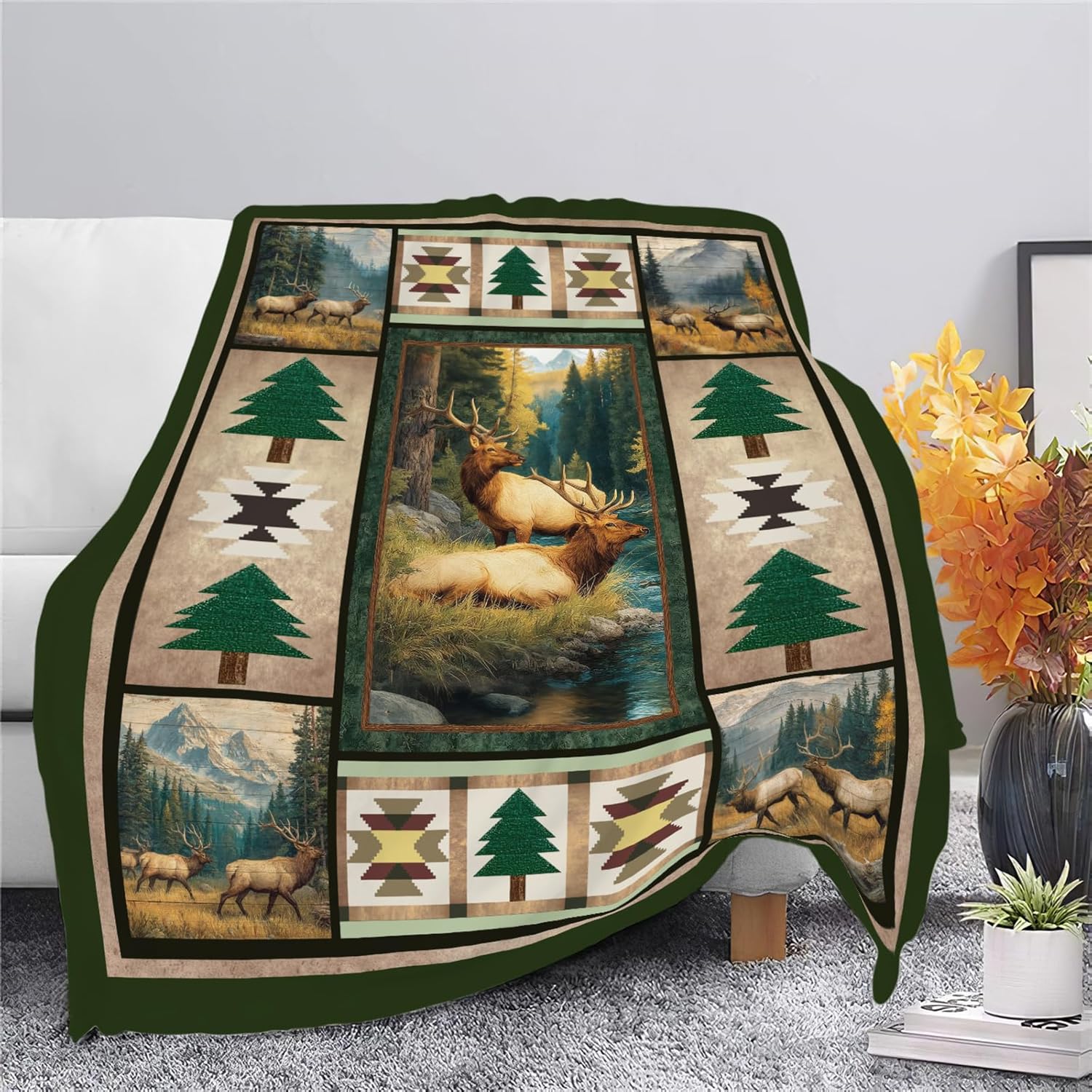 Deer Throw Blanket Deer Elk Stuff Gifts for Kids Girls Boys Adults Women Men Soft Cozy Warm Plush Fluffy Fuzzy Fleece Blanket Decor 40''X50''