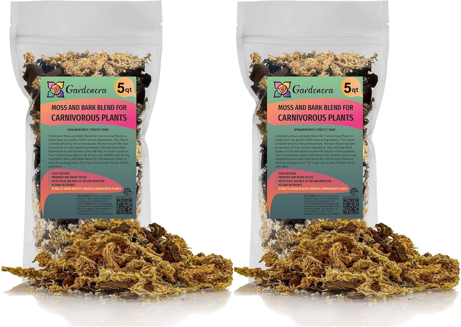 Premium Sphagnum Moss, Perlite and New Zealand Pine Bark Blend for Carnivorous Plants - 10 Quart - Perfect for Venus Fly Traps, Pitcher Plants, Sarracenia, Butterworts, and Sundews by GARDENERA