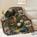 Deer Throw Blanket Hunting Deer Elk Stuff Gifts for Kids Girls Boys Adults Women Men Soft Cozy Warm Plush Fluffy Fuzzy Fleece Blanket Decor 50''X60''