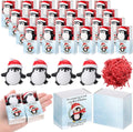 Wettarn 24 Sets Christmas Penguin Gifts Cute Stress Balls with Support Gift Boxes Holiday Party Favors for Employee Coworker Students Friends Relief Toys Stocking Stuffers