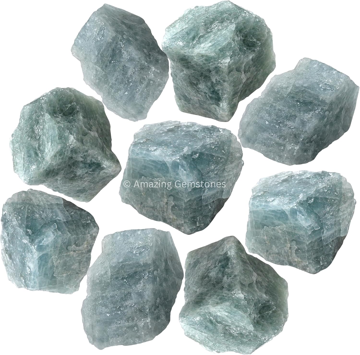 Amazing Gemstone Aquamarine Raw Crystals and Healing Stones, Natural Rocks for Tumbling and DIY Raw Stones and Crystals (1 lb)