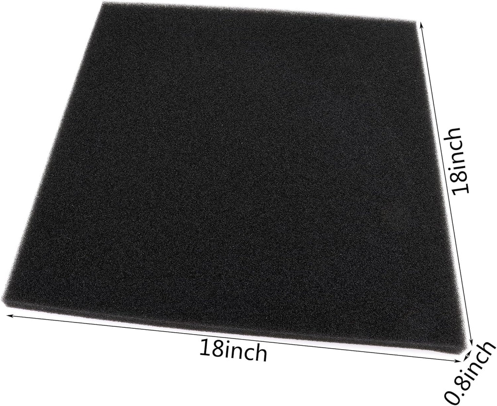 Aquarium Filter Bio Sponge Pad, Foam Sponges Filter Media, Cut fit it Filter Accessories for Fish Tanks and Ponds (18"x18"x0.8" (50PPI) 2 Pack)