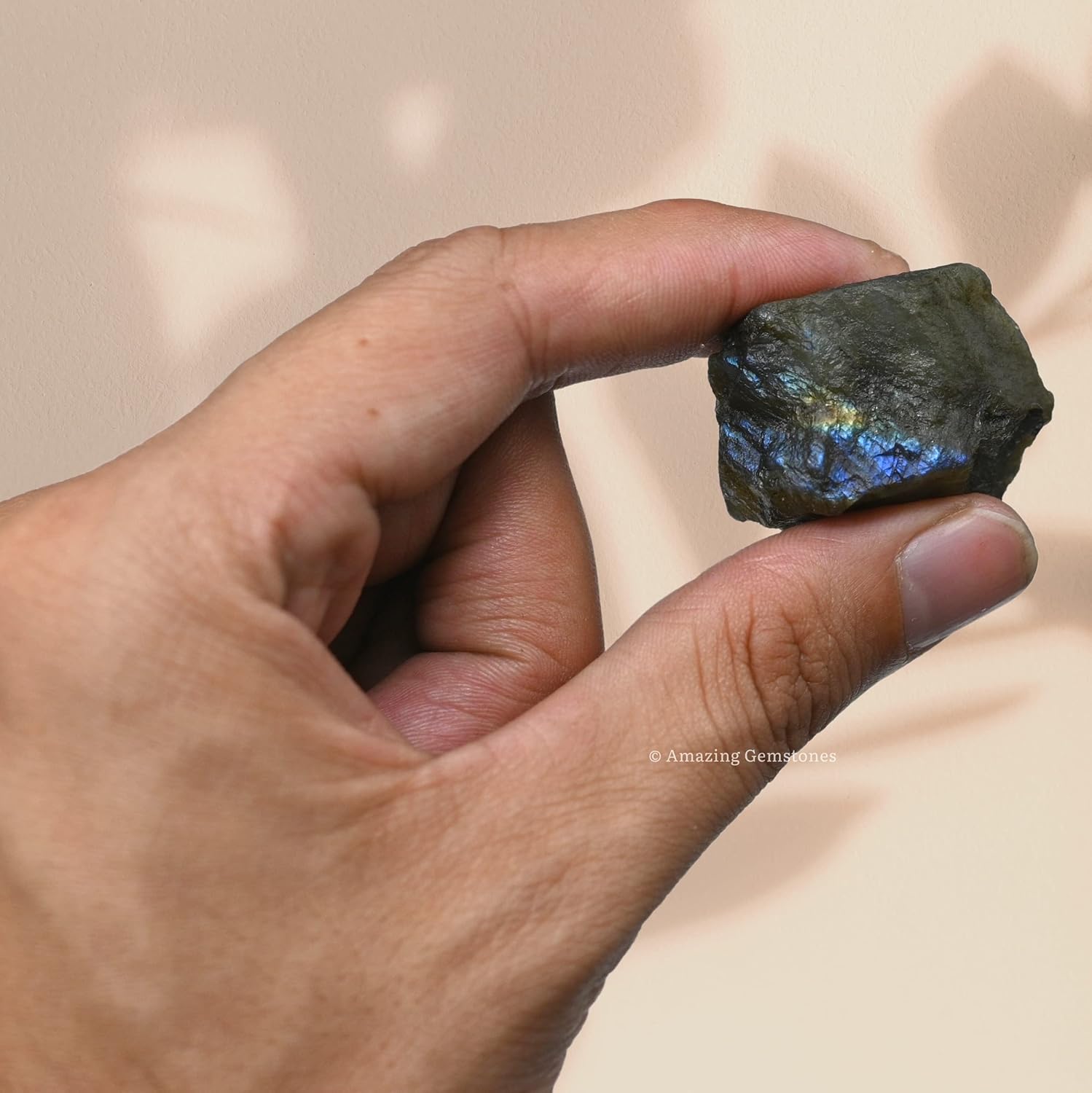 Amazing Gemstone Labradorite Raw Crystals and Healing Stones, Natural Rocks for Tumbling and DIY Raw Stones and Crystals (1 lb)