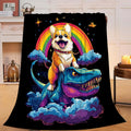 Corgi Blanket Funny Cartoon Corgi Dinosaur Throw Blanket Gifts for Corgi Lovers Girls Boys Kids Men Women Adults Super Soft Cozy Plush Fluffy Fuzzy Fleece Blanket Home Decor 40''X50''