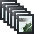 wallsthatspeak Elements 8.5x11 Picture Frame with Easel for Shelf Décor, Black Frame Displays Vertically or Horizontally, Includes High Clarity Glass, Set of 6