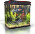 Glass 10 Gallon Fish Tank Aquarium - Smart Self-Cleaning Starter Kit with 3-Color LED Light, Ultra Quiet Pump & Filter, Temperature Monitoring for Betta Fish and Shrimp