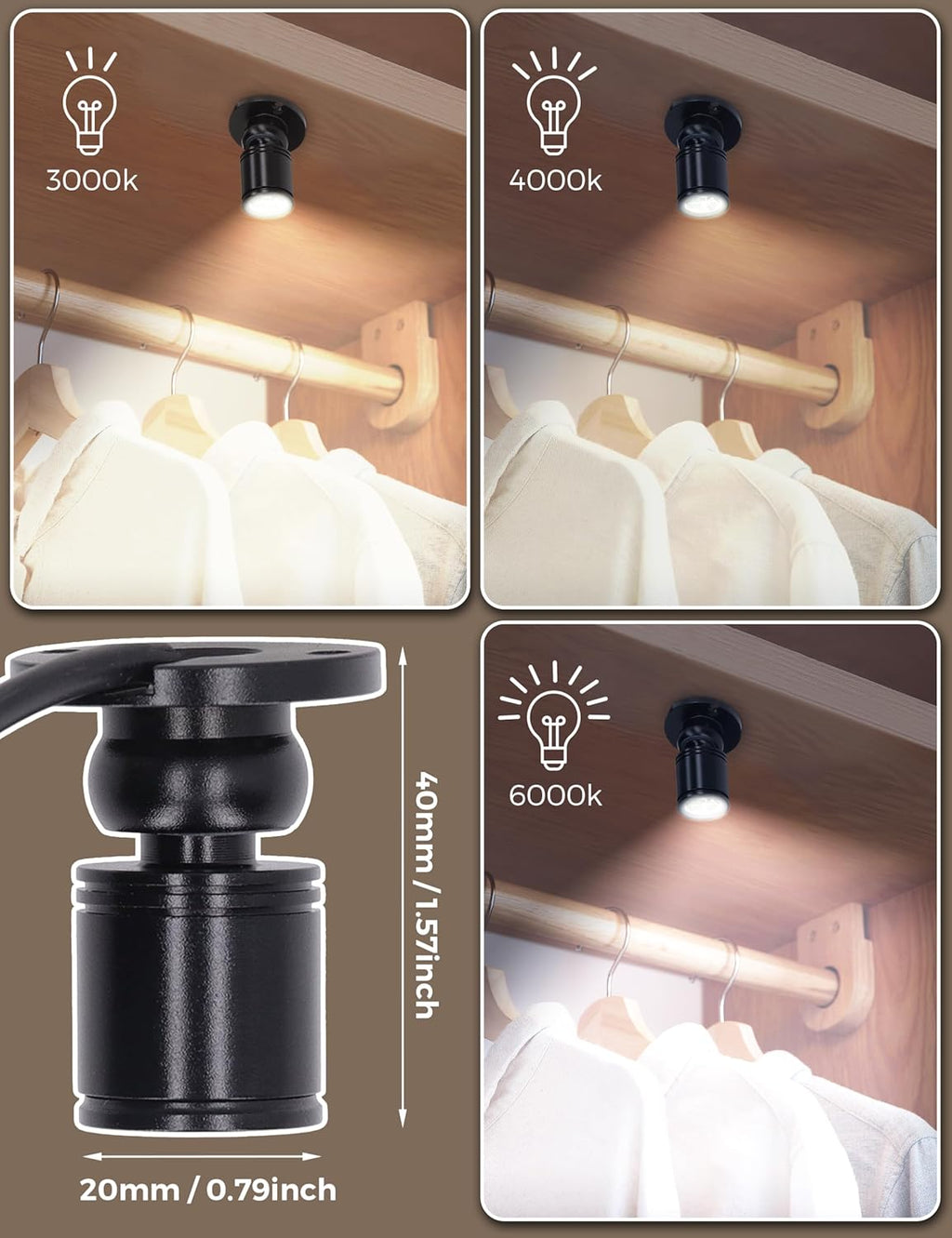 LED Mini Spot Light for Display, Small Spotlight USB, 5V Miniature Spot Lights for Closet, Artwork, Jewelry, DIY Craft and Plants, 6.6 Ft Cable 1 Watt 3 Types(4000K, Soft Light1)