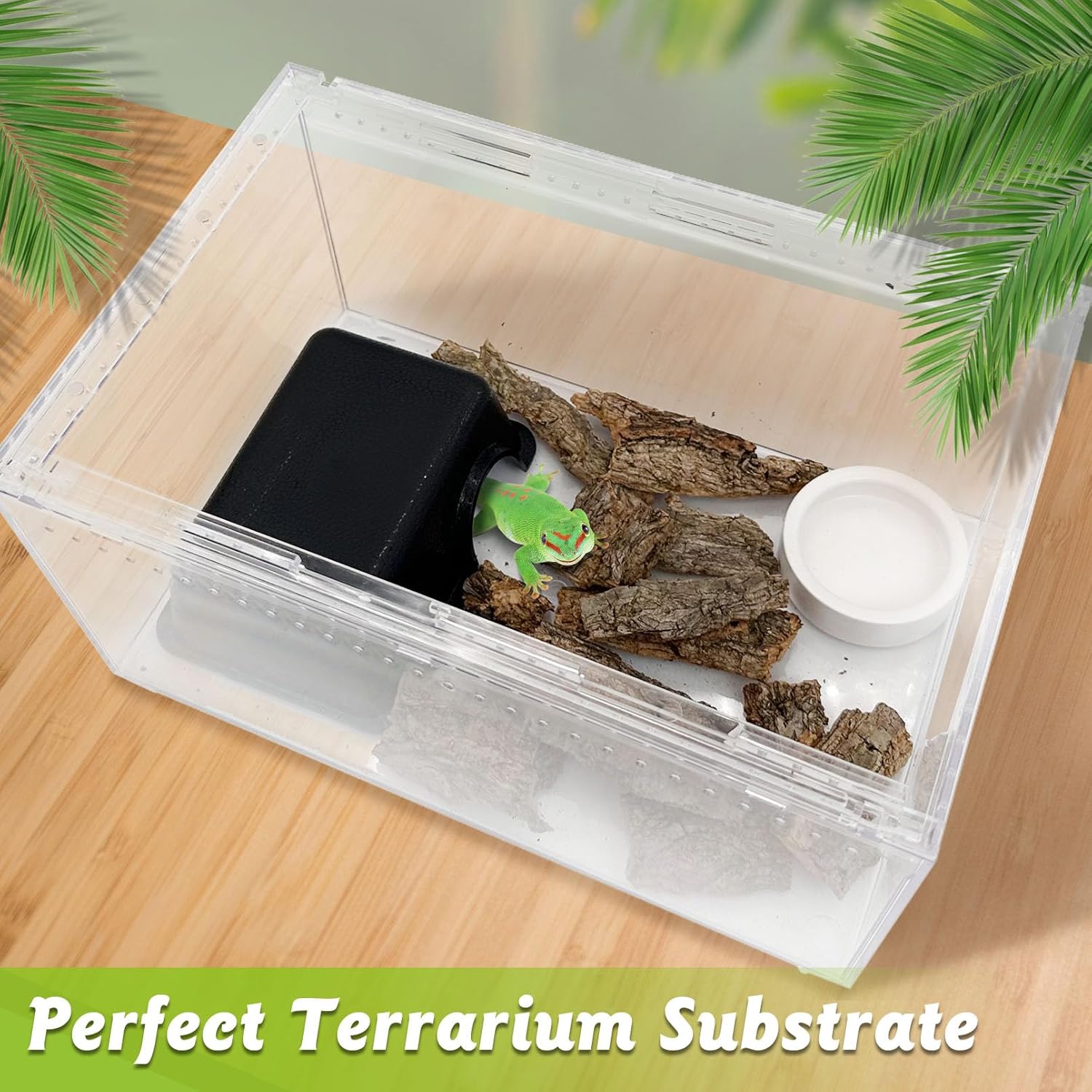 Reptile Cork Bark Bulk 2 Lb Cork Wood for Terrarium, Natural Flat Cork Bedding Terrarium Substrate for Bearded Dragon Snake Spiders Hermit Crabs Geckos Tortoise