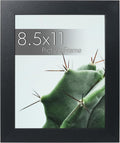 wallsthatspeak Elements 8.5x11 Picture Frame with Easel for Shelf Décor, Black Frame Displays Vertically or Horizontally, Includes High Clarity Glass