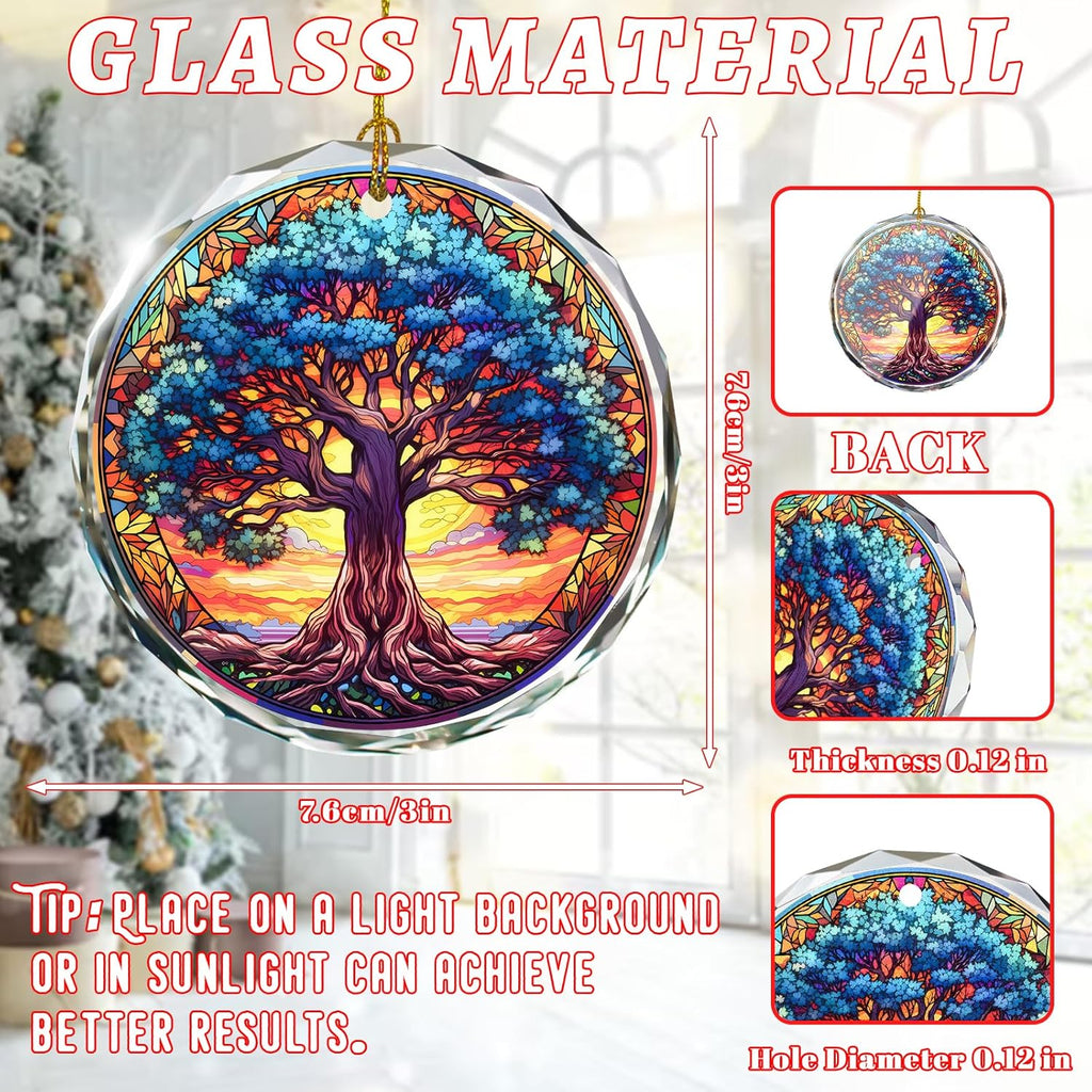 Tree of Life Stained Glass Christmas Ornament, Christmas Tree Decoration, Gift for Holidays