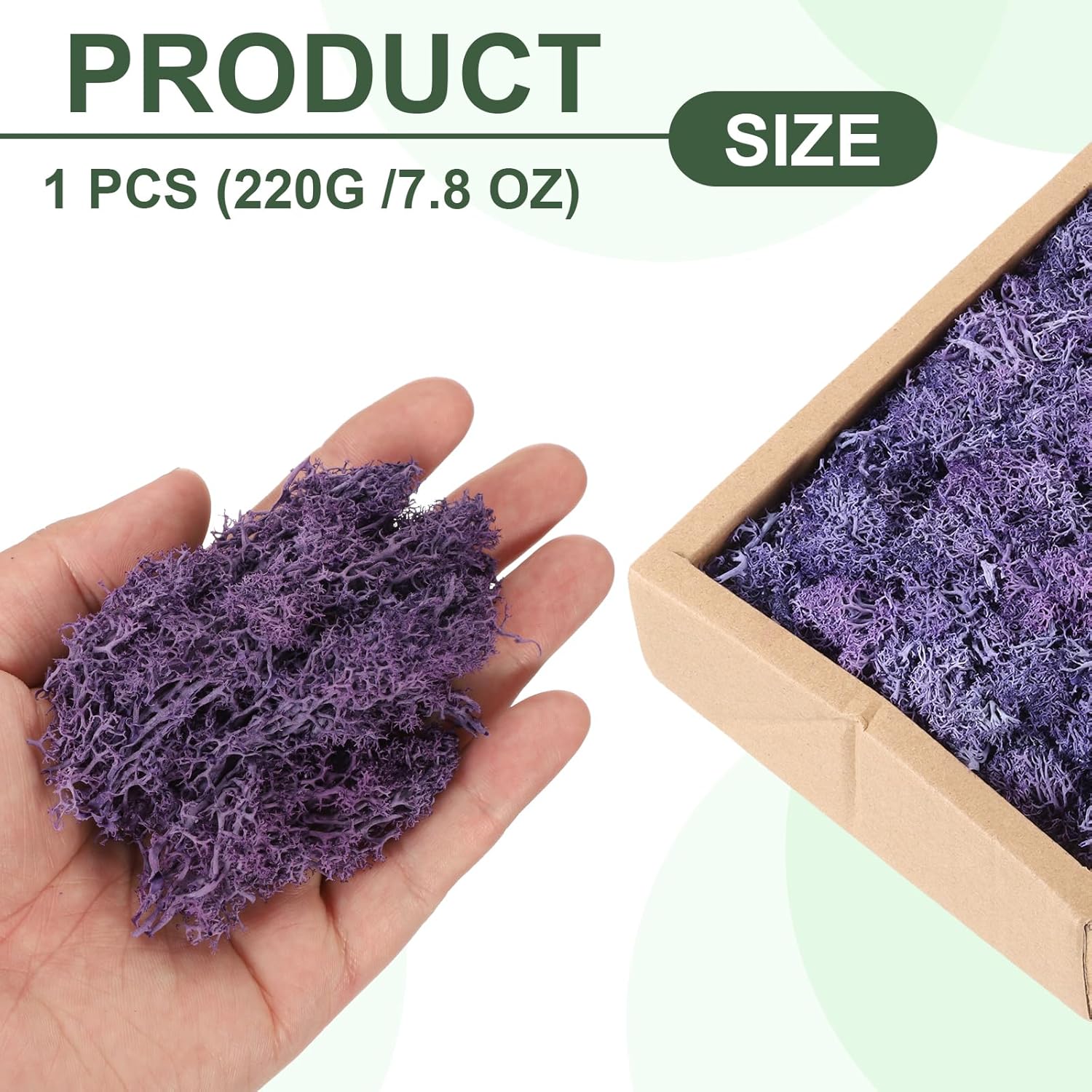 MECCANIXITY 7.8oz Preserved Reindeer Moss, Purple Decorative Artificial Fake Moss for Potted Plants Indoor Crafts Lichen Centerpieces Decor