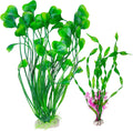 Hamiledyi Artificial Aquarium Plants Fish Tank Decorations, Soft Plastic Green Water Grass for Fish Habitat, Realistic Underwater Décor, Safe for Fish, 2-Pack
