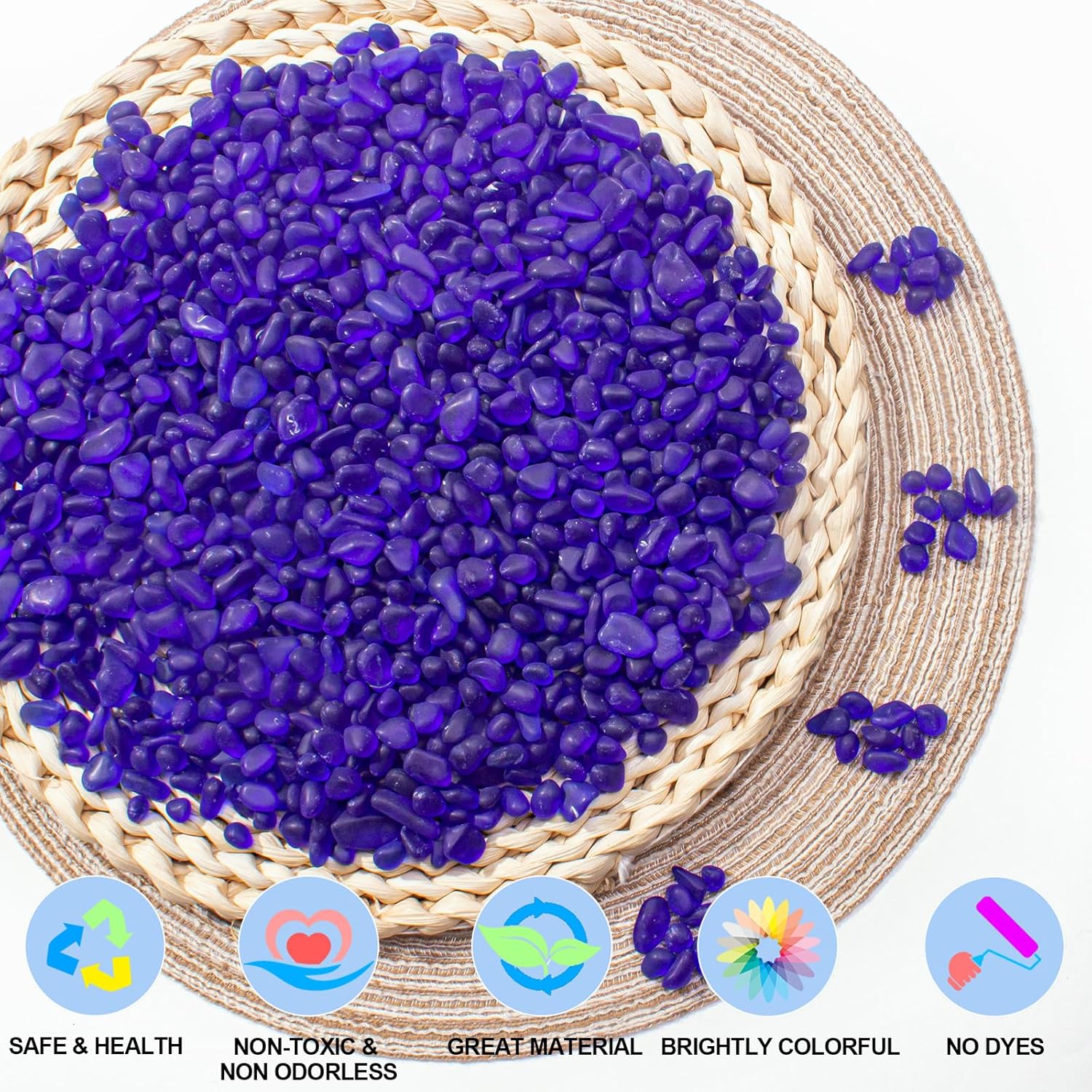 Keedolla 0.9 Lb Cobalt Blue Frosted Sea Glass Stones Fish Tank Rocks Gravel Aquarium Glass Pebbles Marbles Gemstones for Vase Fillers, DIY Crafts, and Home Decor