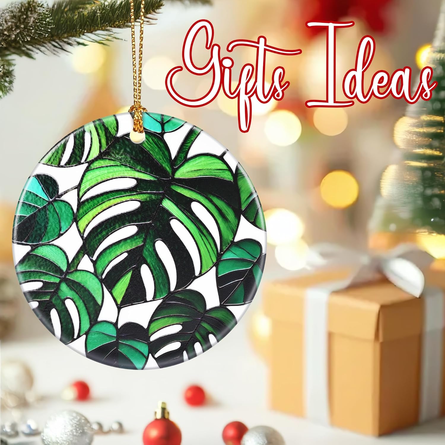 Christmas Ornaments, Monstera Leaf Ornament, Christmas Tree Ornaments, Xmas Decorations, Holiday Decorations, Gifts for Plant Lovers, Holiday Party Gifts, and Xmas Gift Ideas