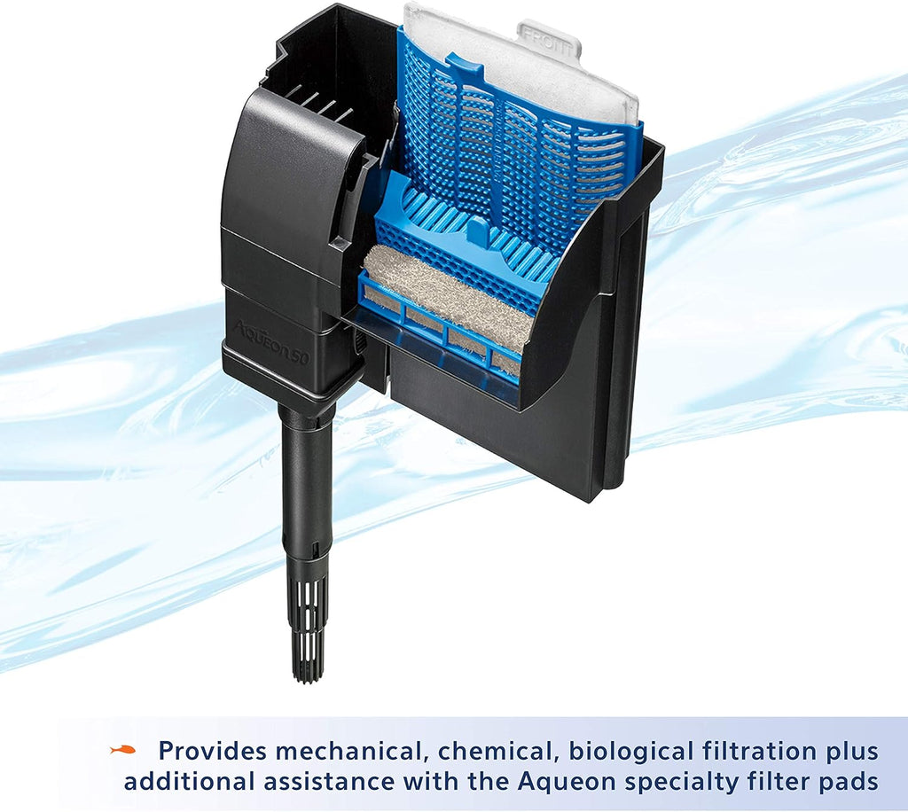 Aqueon QuietFlow 50 LED PRO Aquarium Fish Tank Power Filter For Up To 50 Gallon Aquariums