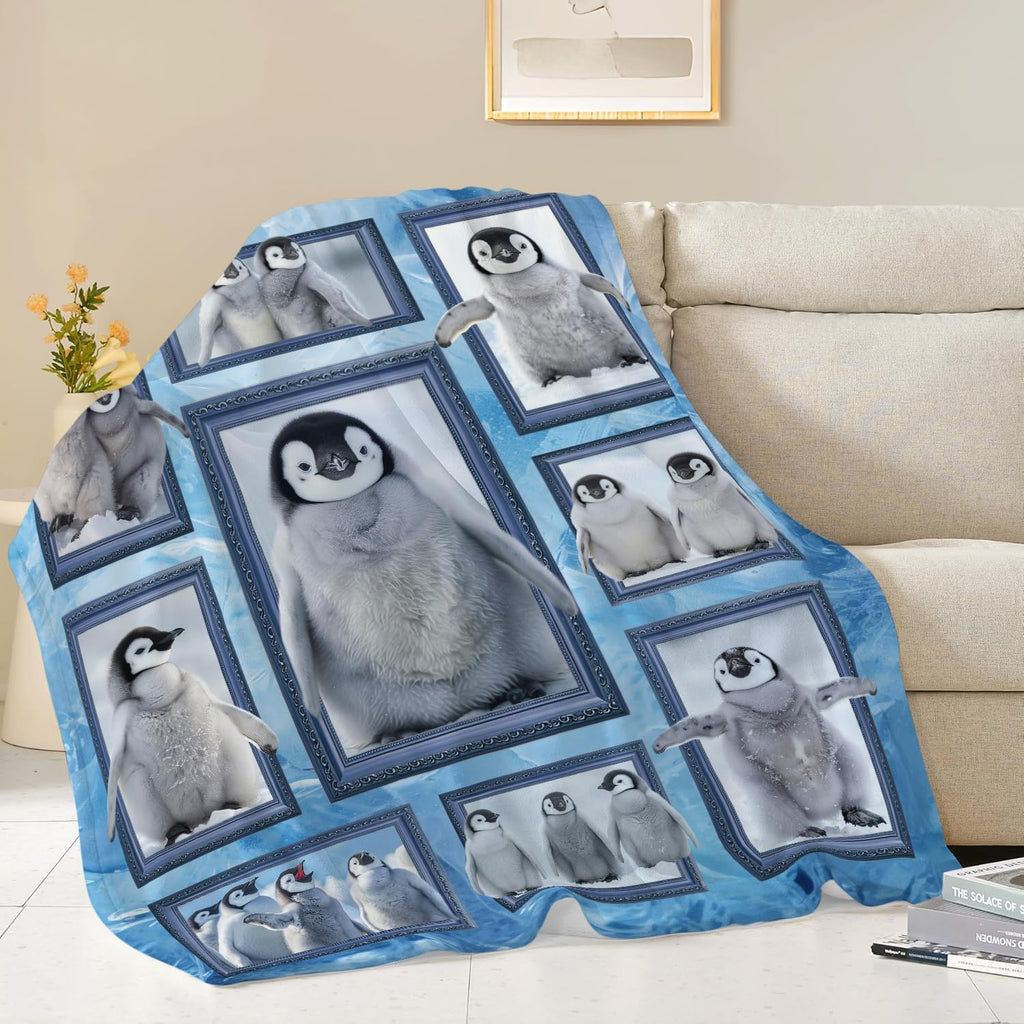 Penguin Blanket Penguin Throw Blanket Gifts for Girls Women Kids Boys Adults Men Super Soft Cozy Plush Fluffy Fuzzy Fleece Blanket Home Decor 60''X80''