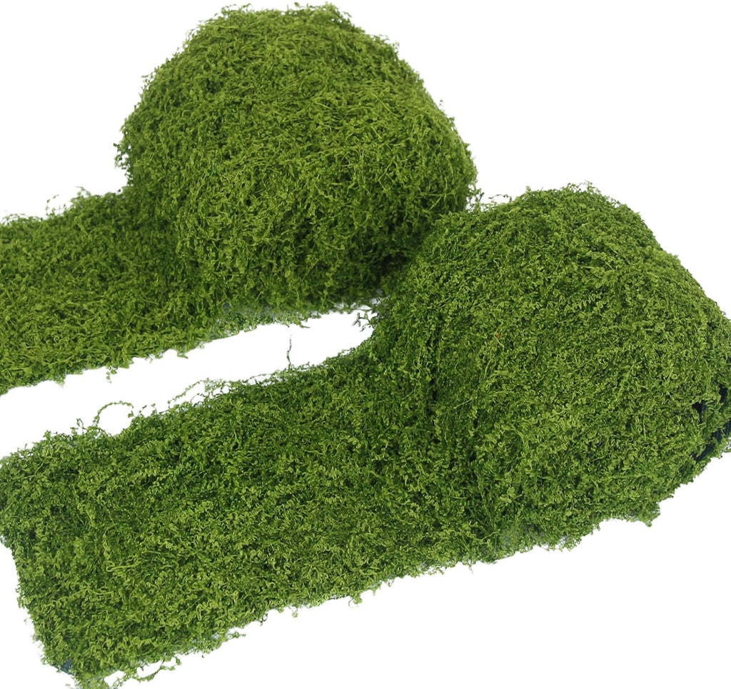 2 Pcs Fake Moss Table Runner Rolls for Decoration 4" x 47" Artificial Moss for Plants Indoor Green Faux Grass for Planters Crafts DIY Table Centerpieces Fairy Garden Floral Wedding 10 x 120cm