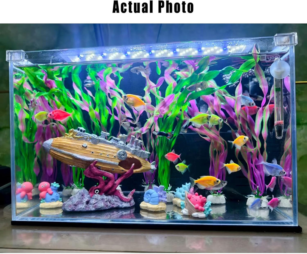 7.9 inch Special Design Kraken Submarine Realistic Shipwreck Decor for Aquarium - Resin Sunken Ship Ornament with Fish Hideouts, Fish Tank Accessories, Aquarium Ornaments, Fish Tank shipwrecks