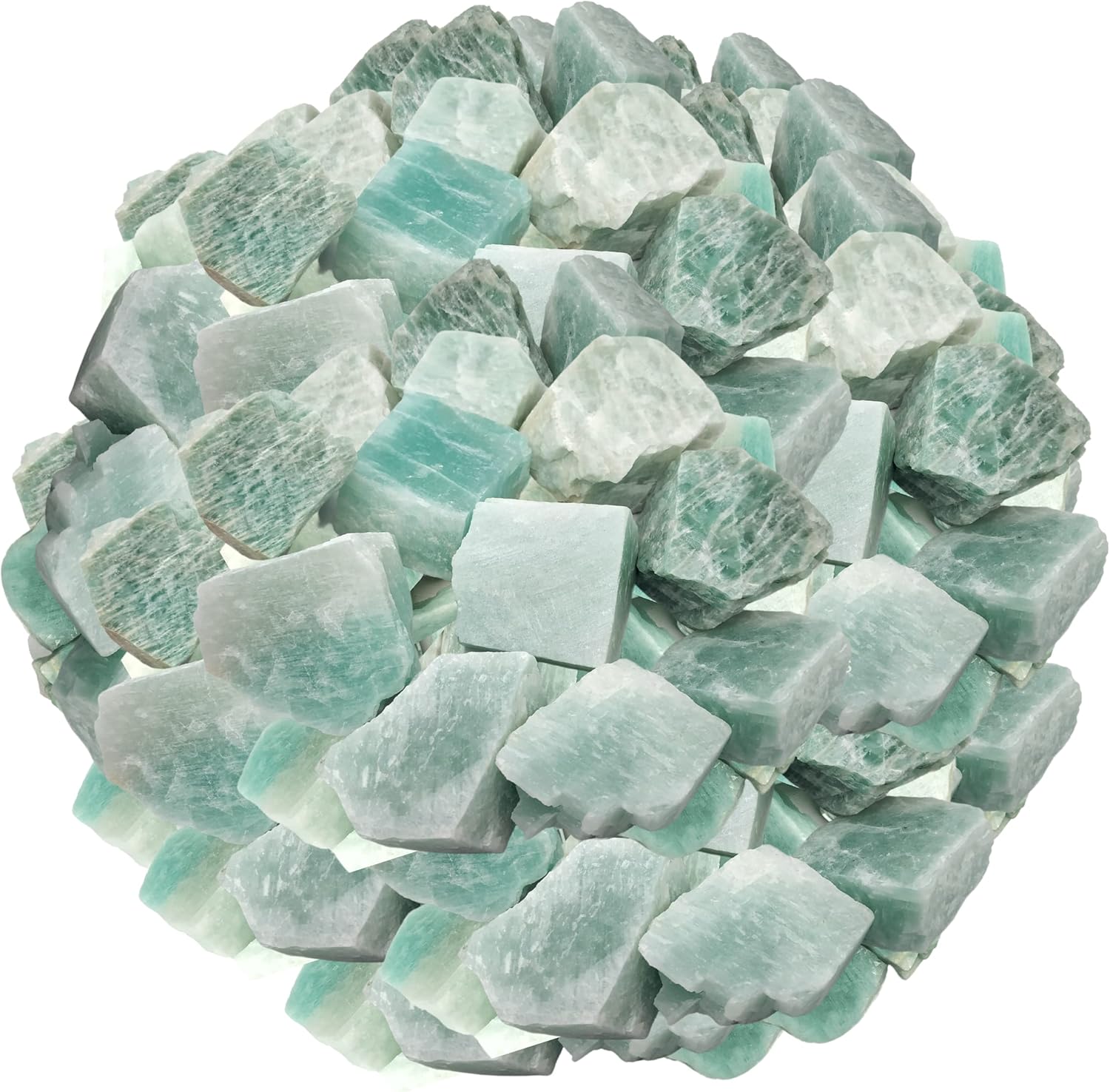 Amazing Gemstone Amazonite Raw Crystals and Healing Stones, Natural Rocks for Tumbling and DIY Raw Stones and Crystals (1 lb)