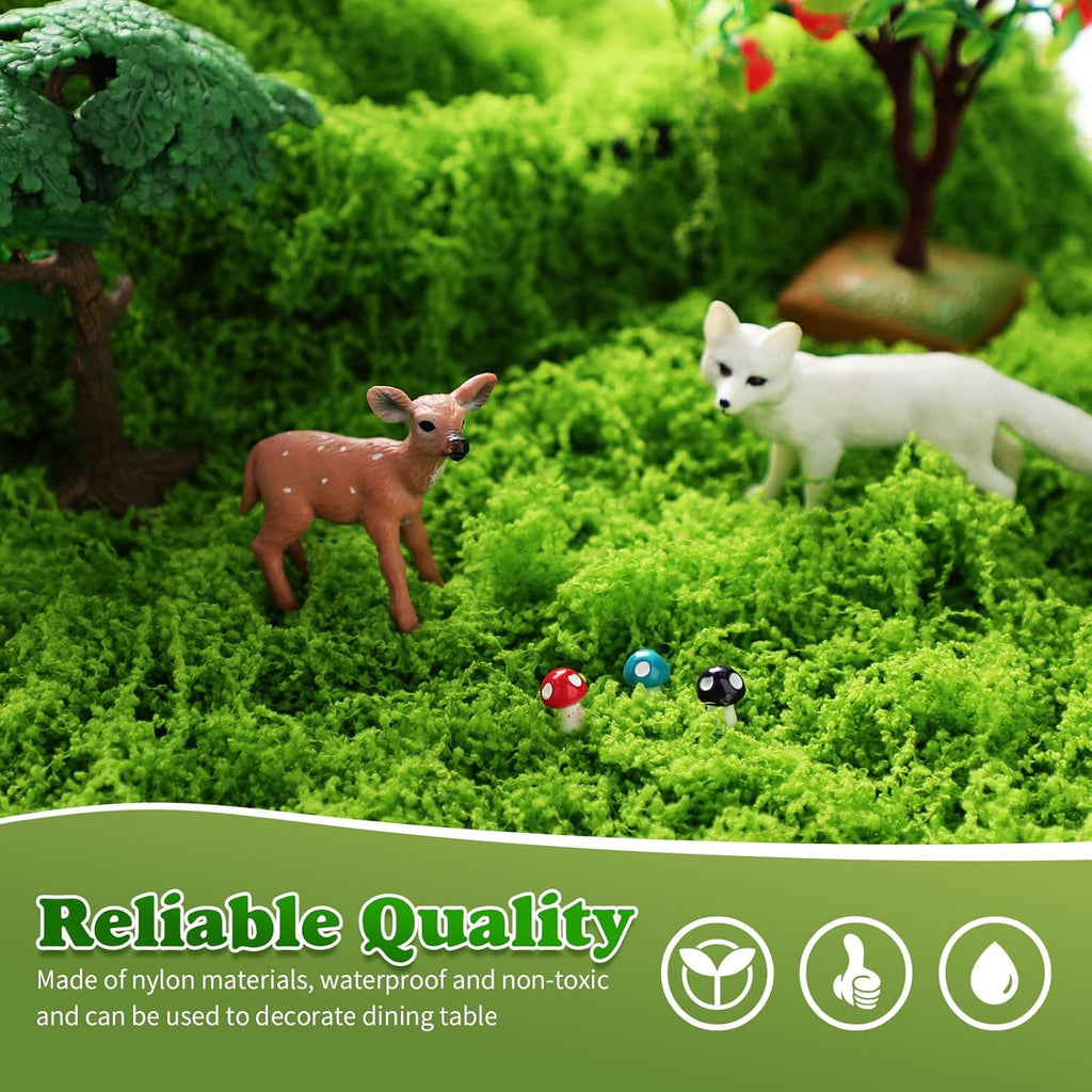 Zeyune 2 Pcs Christmas Fake Moss Table Runner for Crafts 12'' x 71'' Artificial Moss Sheet Roll Waterproof Carpet Blanket for Wall Roof Garden Wedding Birthday Party Table Decoration (Light Green)