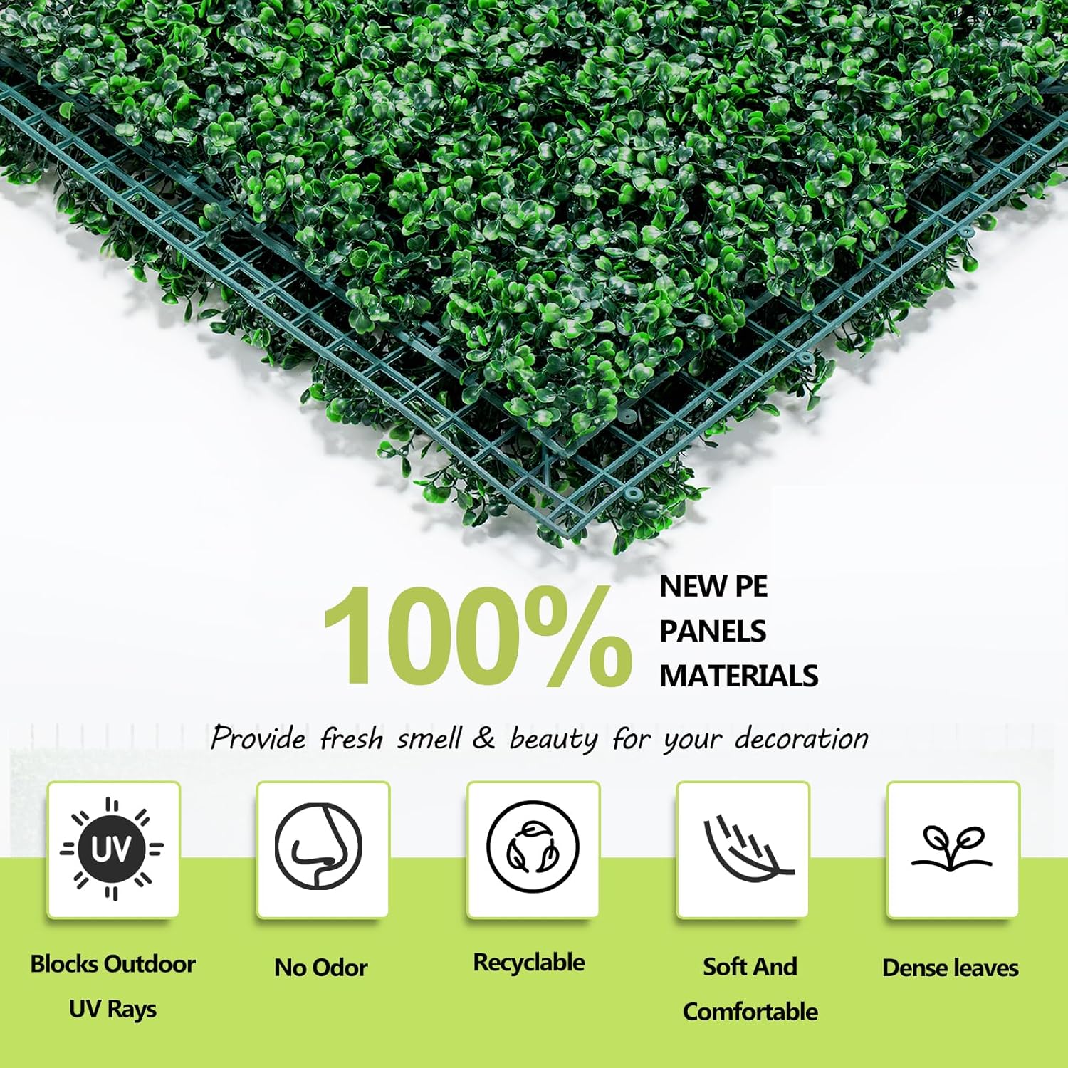 AOKIE 48x120 in Artificial Grass Roll Wall(40 sq ft), Boxwood Hedge Wall Panels UV-Anti Grass Backdrop Wall Decor, Greenery Privacy Hedge Screen for Indoor Outdoor Patio Balcony, Party Garden Fence