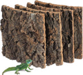 Reptile Cork Bark Tank Decor 4 Pieces Natural Cork Background for Gecko Lizard Frog Bearded Dragon Aquarium Terrarium Climbing Mat