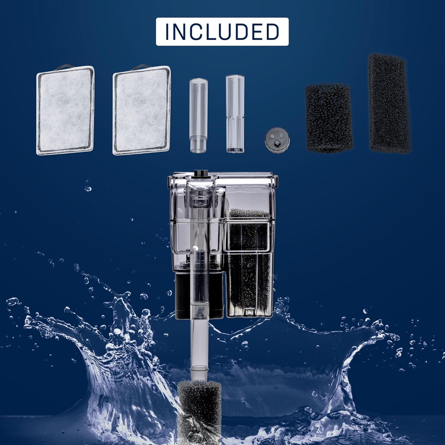 Mighty Aquarium Hang On Back Filter - Aquarium HOB Filter - Adjustable Fish Tank Filter - Aquarium Filters - Nano Aquarium Filter - Fish Aquarium Filter - Hang On Back Aquarium Filter (10-16 Gallons)