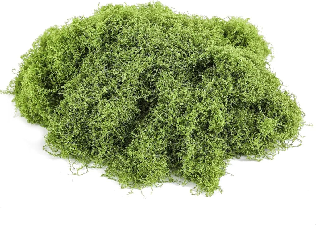 Light Green Moss for Crafts、 Artificial Moss Decorative for Glass Vase Filler Wedding/Christmas/Fairy Party/Indoor Planters/DIY Rainforest Model/Table Centerpieces (2.1 OZ)