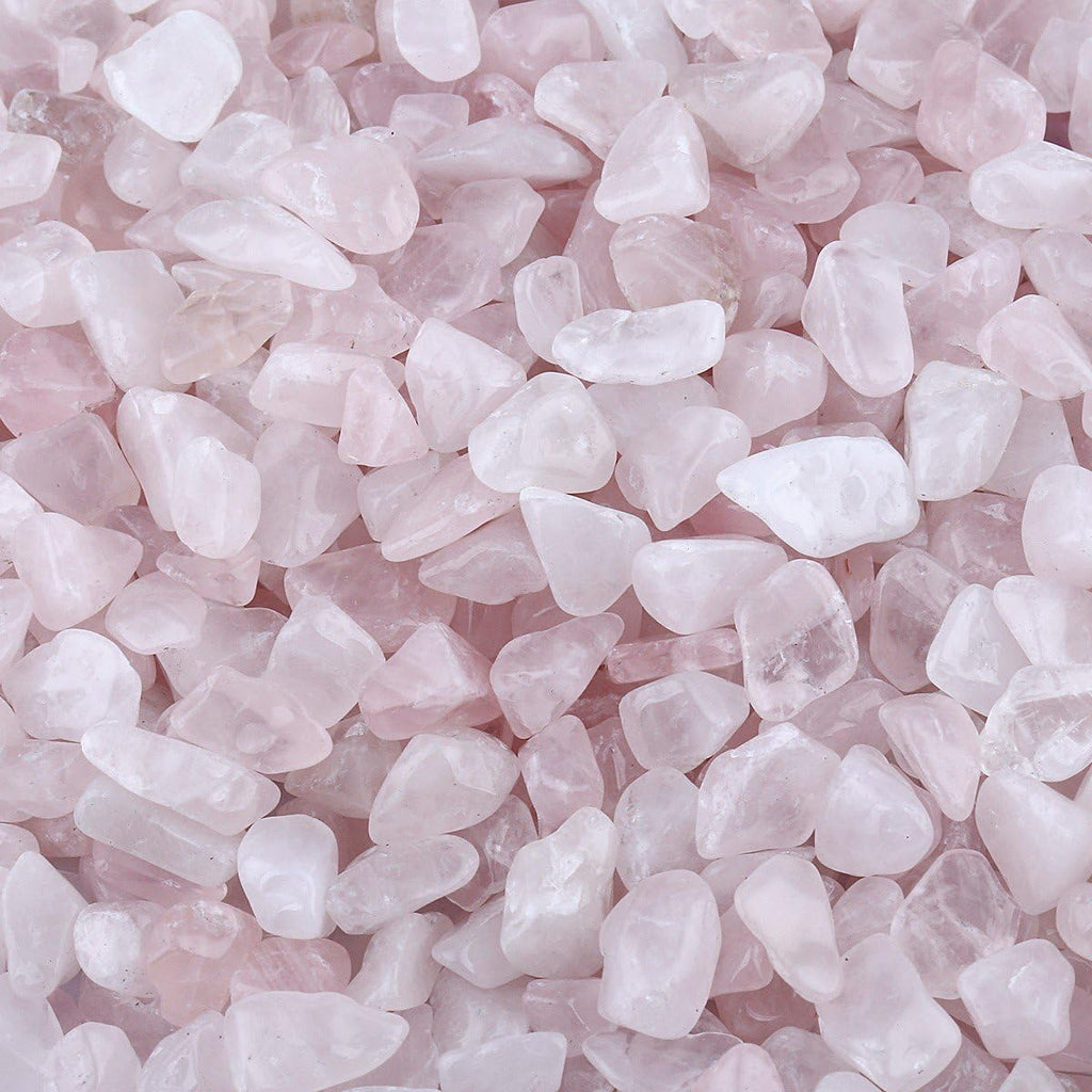 SUNYIK Rose Quartz Tumbled Chips Stone,Crushed Crystal Quartz Pieces,Irregular Shaped Stones,1pound(about 460 gram)