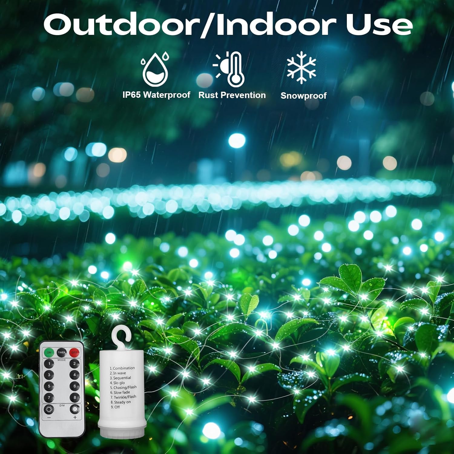 200 Led Fairy String Lights with Remote Timer, Firefly Bunch Lights Battery Operated, 8 Flashing Modes 10 Strand, Waterfall Twinkle Lights for Indoor Outdoor Halloween Christams Decor, Cool White