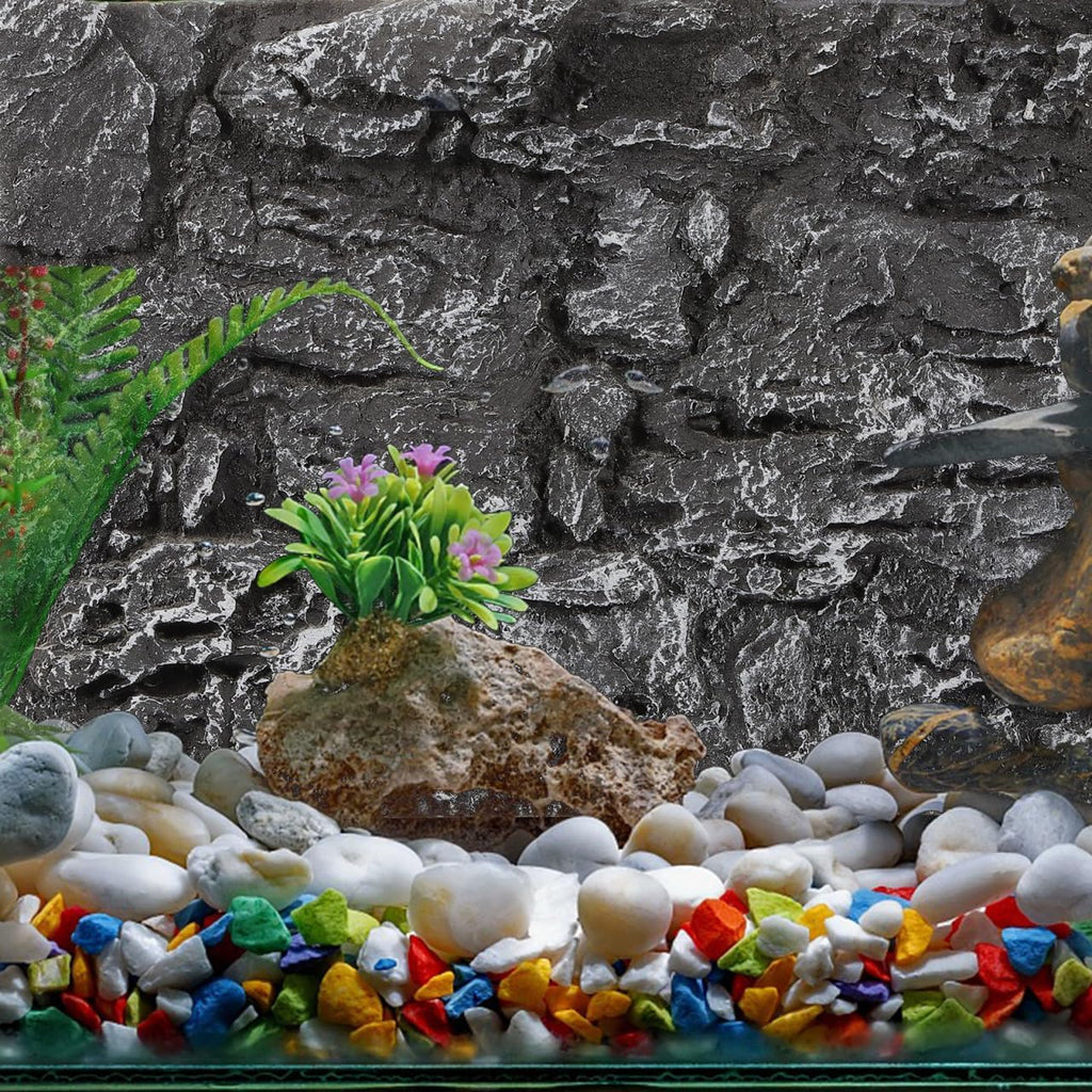 Rock Terrarium Background 3D Reptile Habitat Backgrounds, Decorative Backdrop for Tanks Bearded Dragons Lizard Gecko Spider Chameleon Turtle Fish