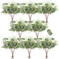 80 Pcs Mixed Eucalyptus Leaves Stems Bulk Artificial Silver Dollar Leaves for Vase Bouquets Baby Eucalyptus Leaves for Family Wedding Center Flower Arrangement