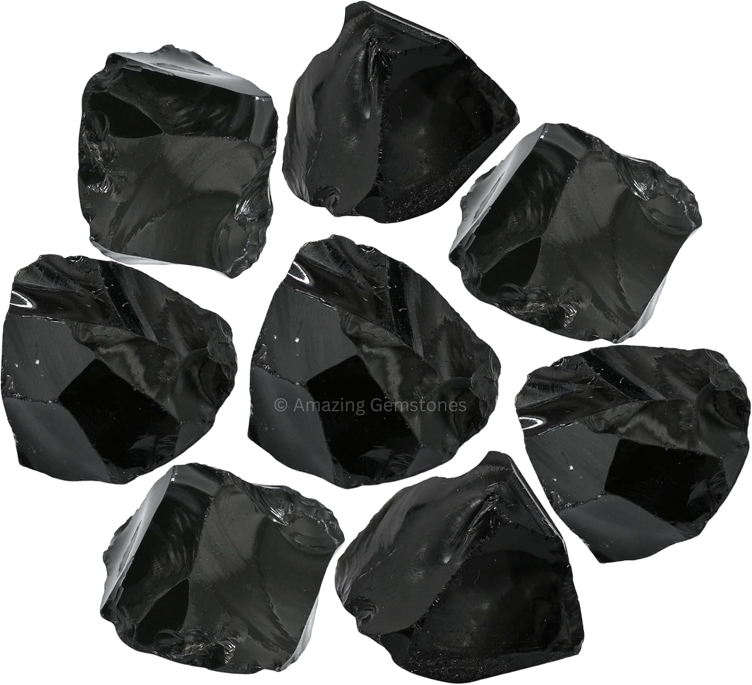 Amazing Gemstone Black Obsidian Raw Crystals and Healing Stones, Natural Rocks for Tumbling and DIY Raw Stones and Crystals (1 LB)