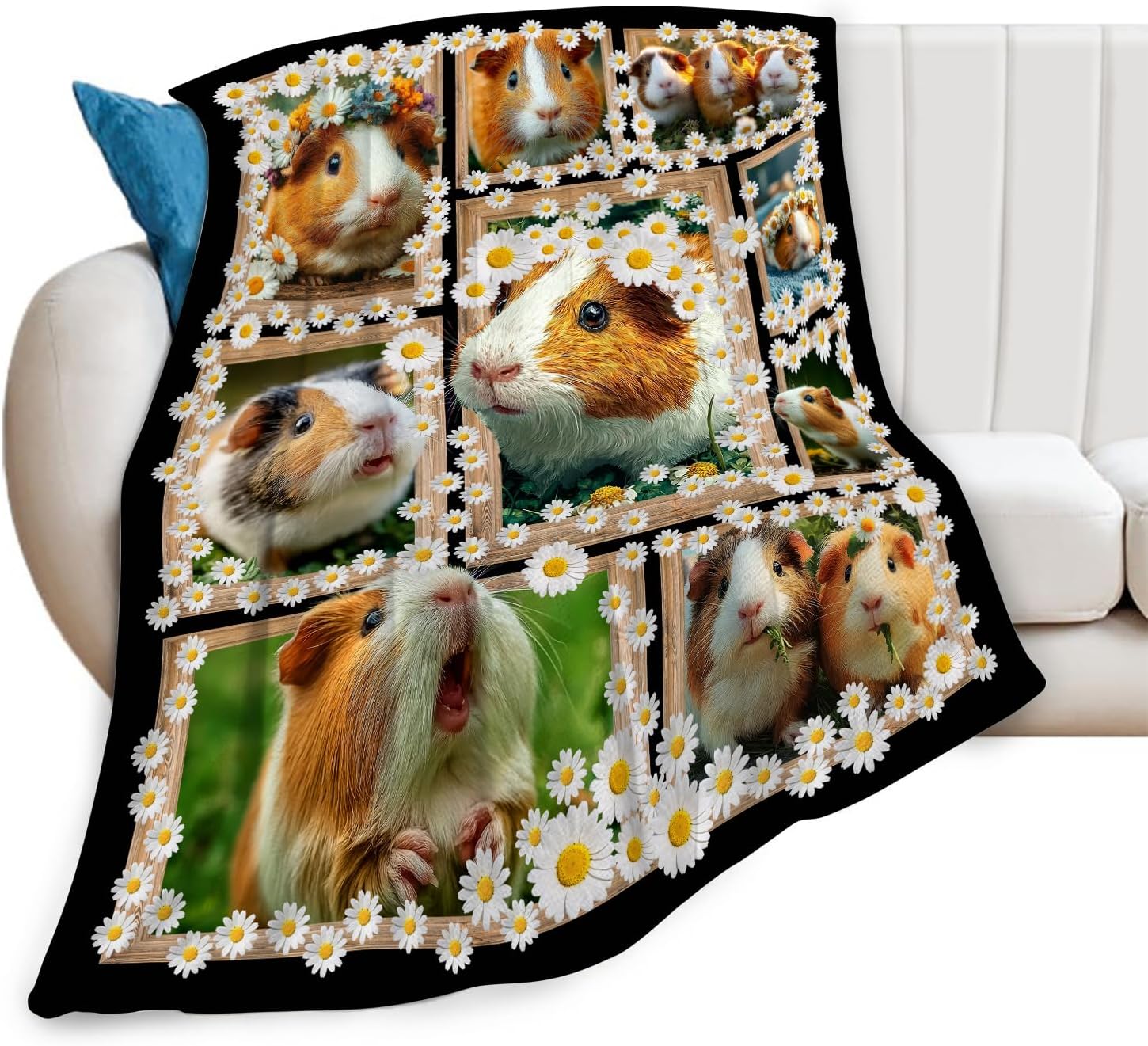 Guinea Pig Throw Blanket Guinea Pig Stuff Gifts for Kids Girls Boys Adults Women Men Soft Cozy Warm Plush Fluffy Fuzzy Fleece Blanket Decor 50''X60''