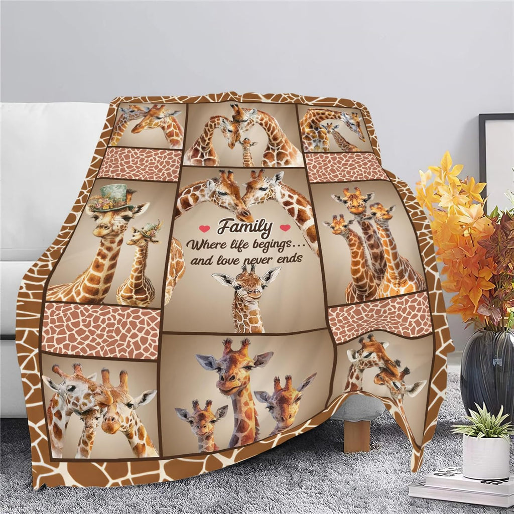 Giraffe Throw Blanket Giraffe Stuff Gifts for Kids Girls Boys Adults Women Men Soft Cozy Warm Plush Fluffy Fuzzy Fleece Blanket Decor 40''X50''