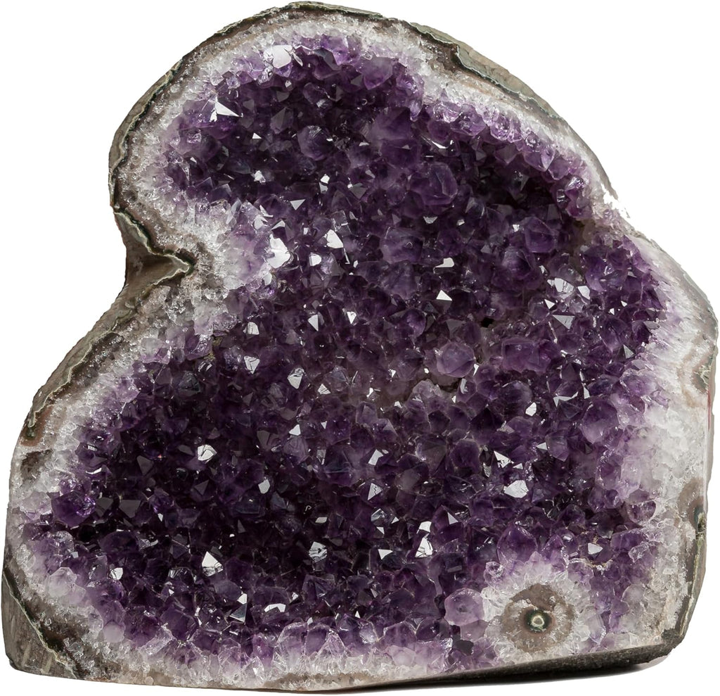 GEMS 23.9 lb Extraordinary Natural Amethyst Geode - Unique Collectors Quality - 10 (H) x 8.5 (W) Inches Large Crystal Cluster Stone from Uruguay Raw Geode Quartz - Deep Purple Color