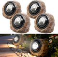 Solar Powered Rock Lights Outdoor- 4 Pack Super Bright Solar Spot Garden with 2 Lighting Modes, IP65 Waterproof Outdoor Decorative for Garden,Backyard, Roads, Yard, Patio Landscape,Sidewalks